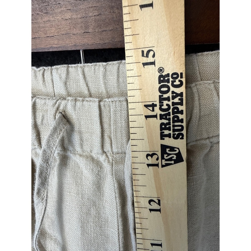 Orvis Womens XL 100% Linen Drawstring Elastic Waist Pants Beige Cruise Sailing - Picture 12 of 13